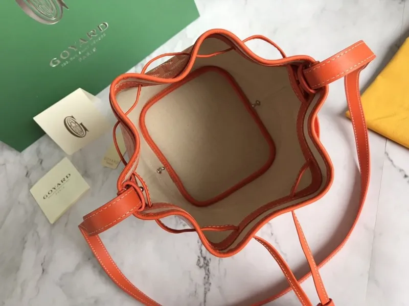 Goyard Orange Drawstring Bucket Bag - Image 7
