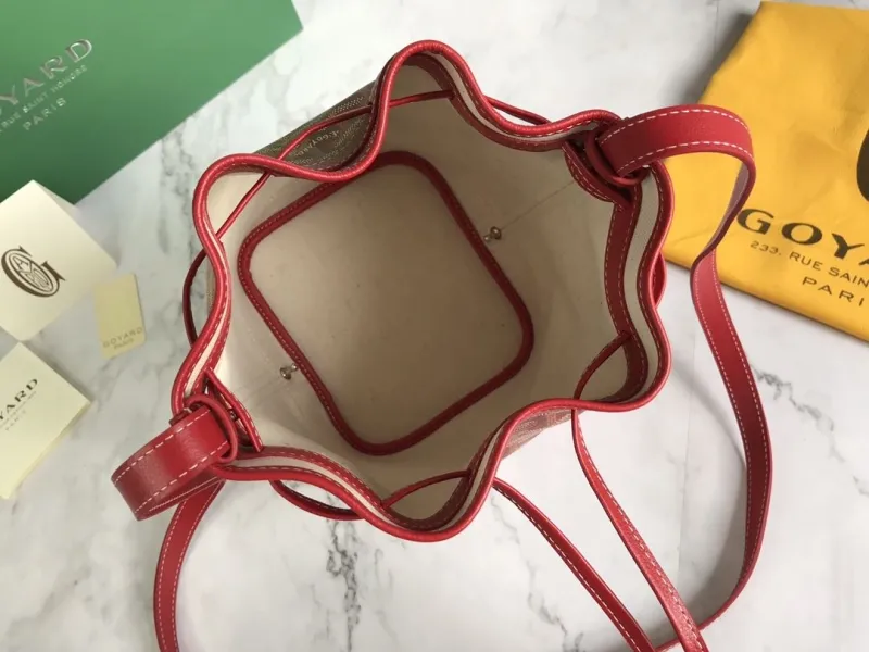 Goyard Red Bucket Bag - Image 7