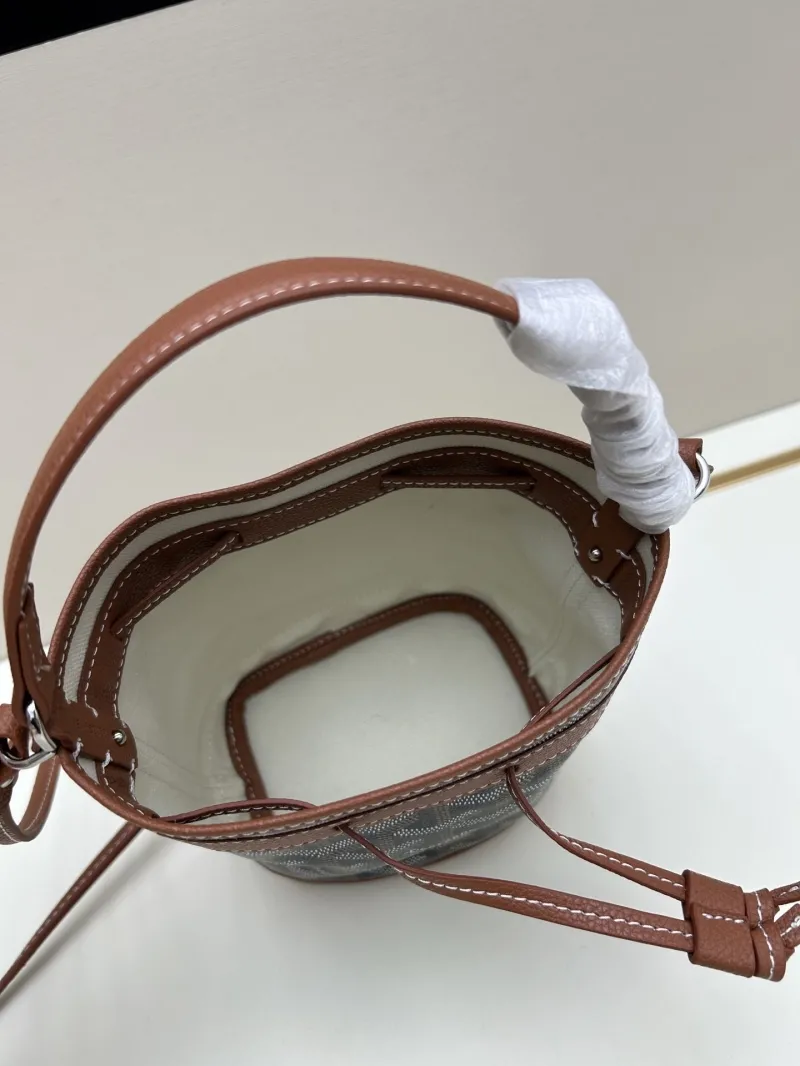 Goyard Black Brown Bucket Crossbody Bag - Image 8