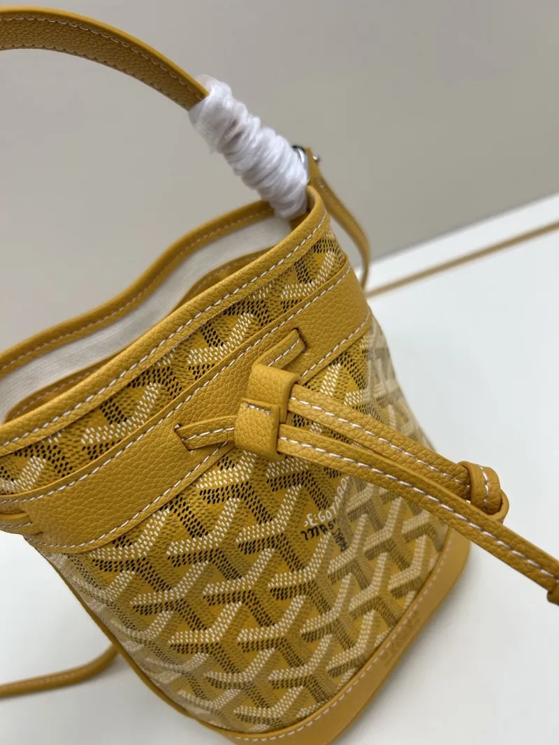 Goyard Yellow Crossbody Bucket Bag - Image 4