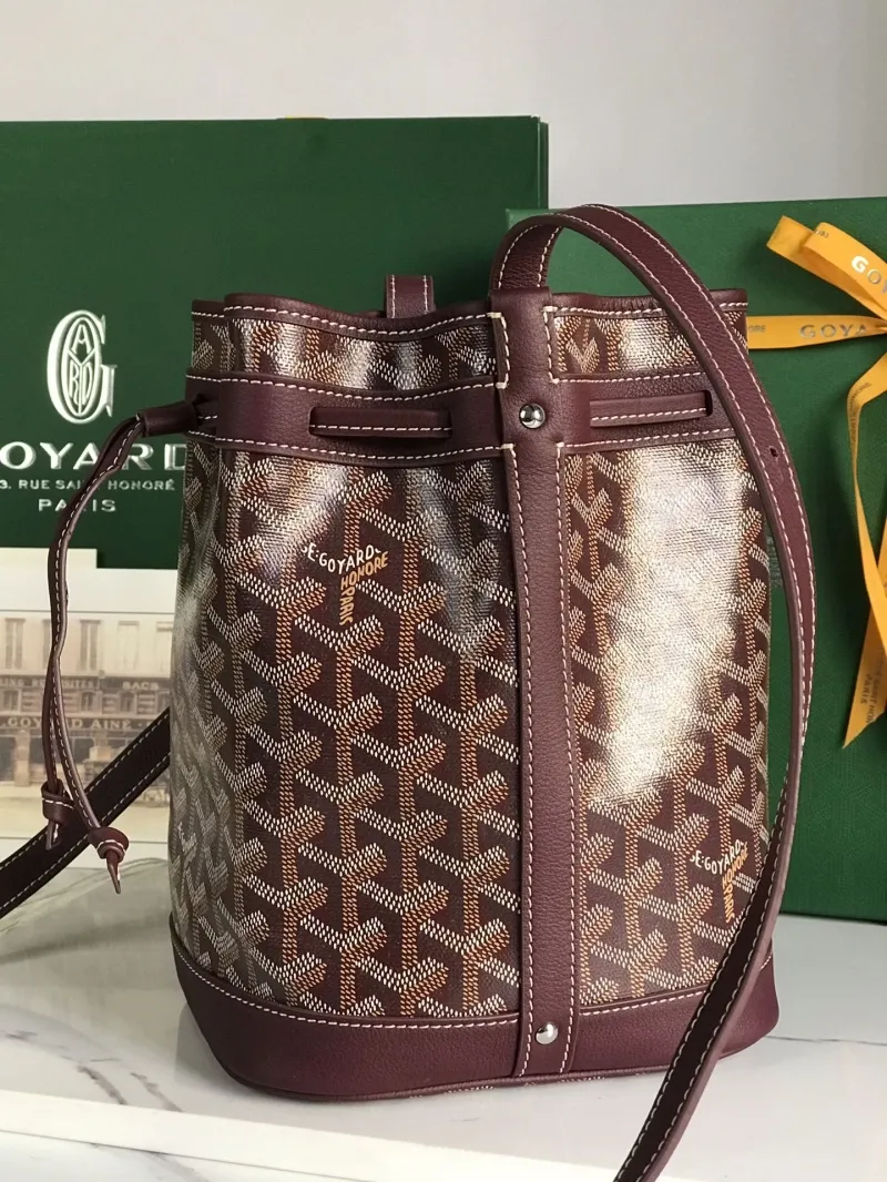Goyard Burgundy Bucket Bag - Image 3