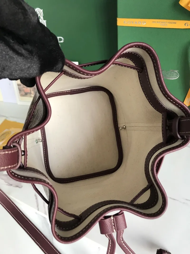 Goyard Burgundy Monogram Bucket Bag - Image 8