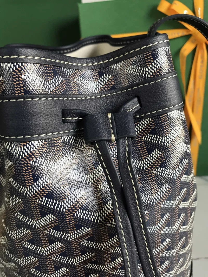Goyard Navy Monogram Bucket Bag - Image 6