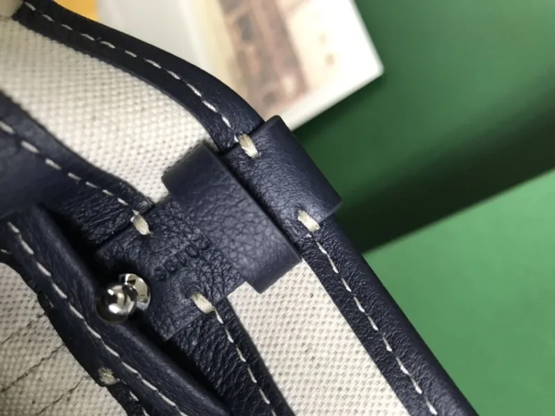 Goyard Navy Monogram Bucket Bag - Image 8