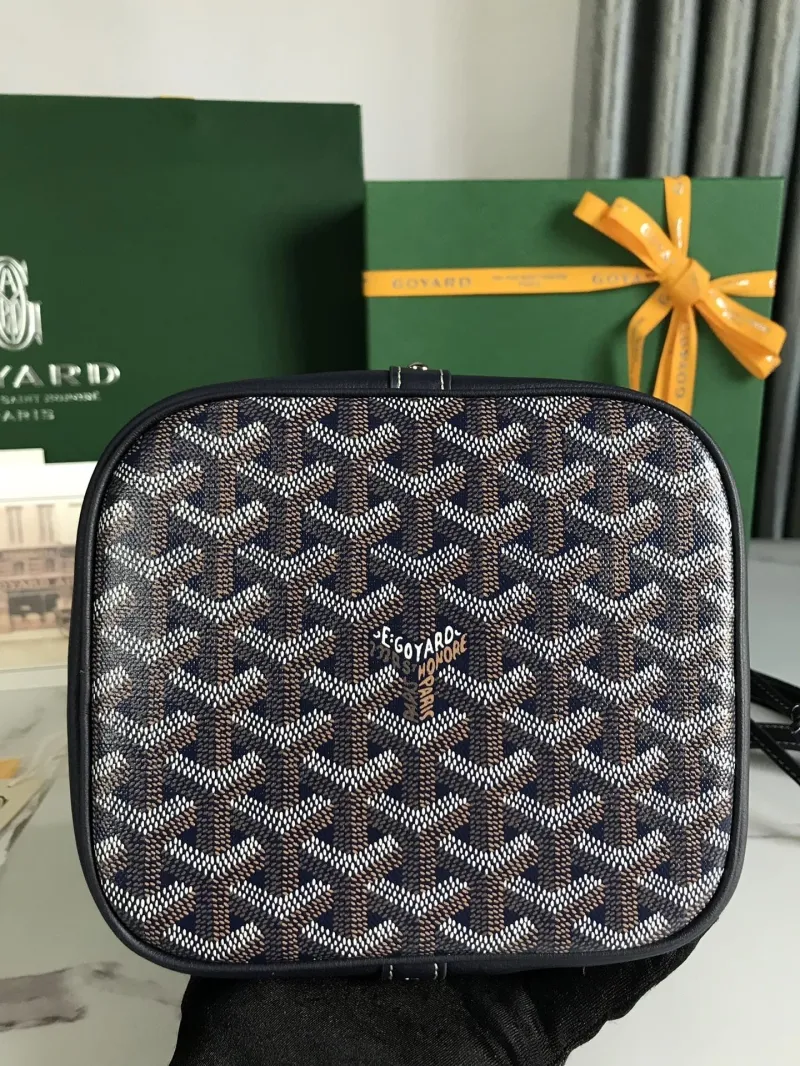 Goyard Navy Monogram Bucket Bag - Image 9