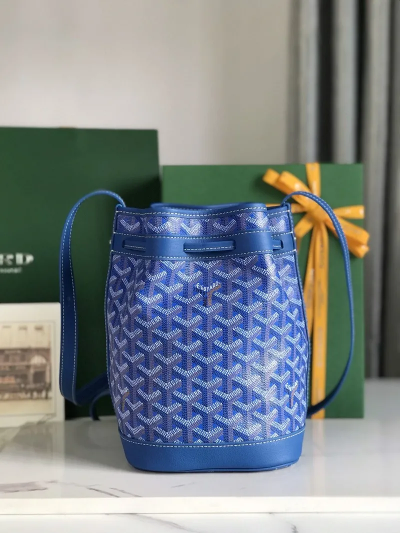 Goyard Blue Drawstring Bucket Bag - Image 4