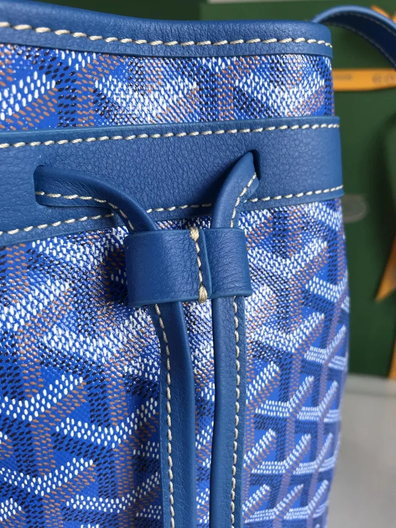 Goyard Blue Drawstring Bucket Bag - Image 6