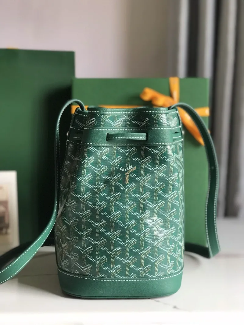 Goyard Green Drawstring Bucket Bag - Image 3