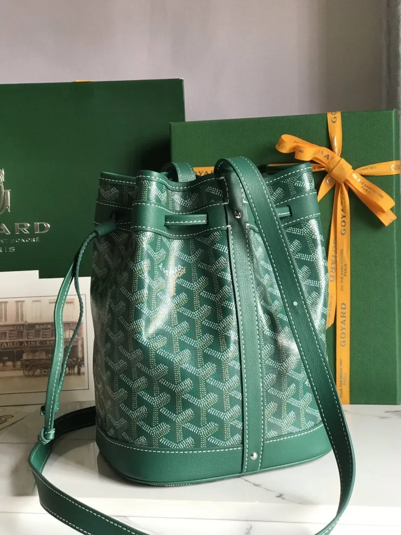 Goyard Green Drawstring Bucket Bag - Image 9