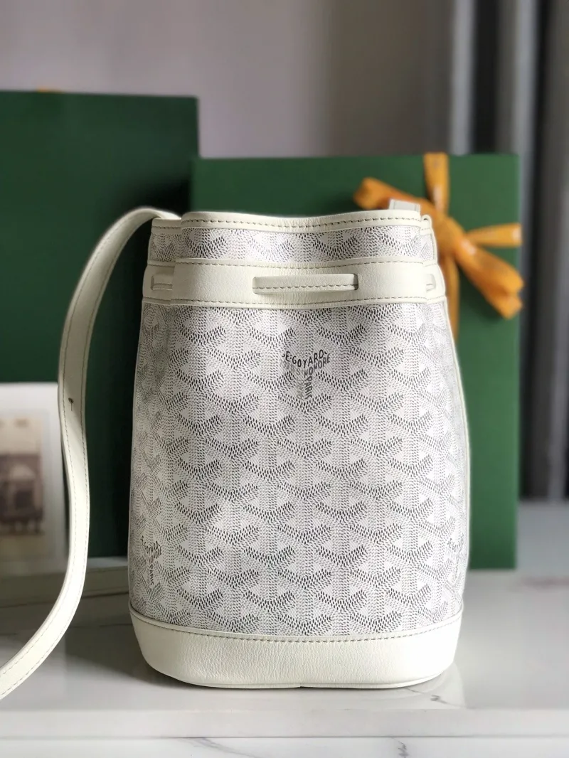 Goyard White Crossbody Bucket Bag - Image 3