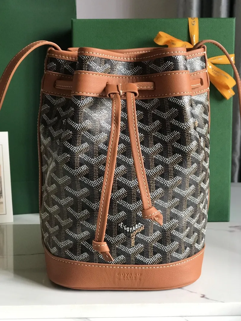 Goyard Bucket Bag 55 Tan Black