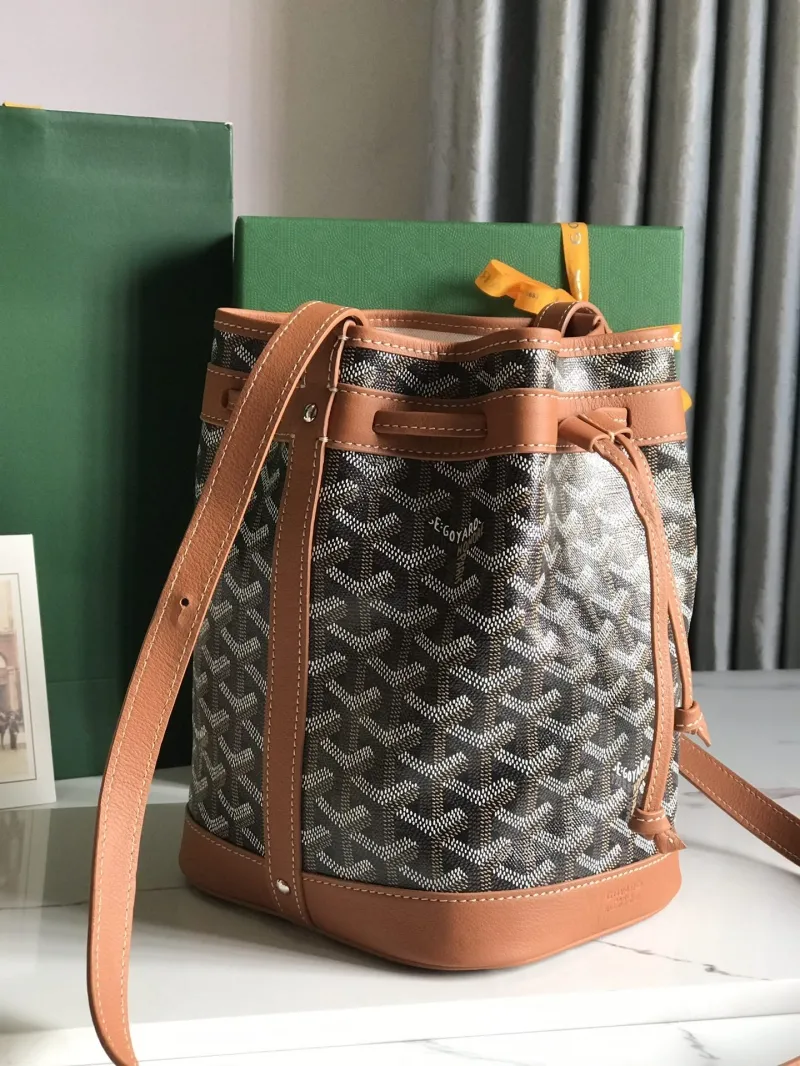 Alternative view of Goyard Bucket Bag 55 Tan Black