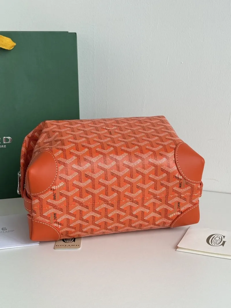 Luxury Goyard Orange Cosmetic Bag - Image 4