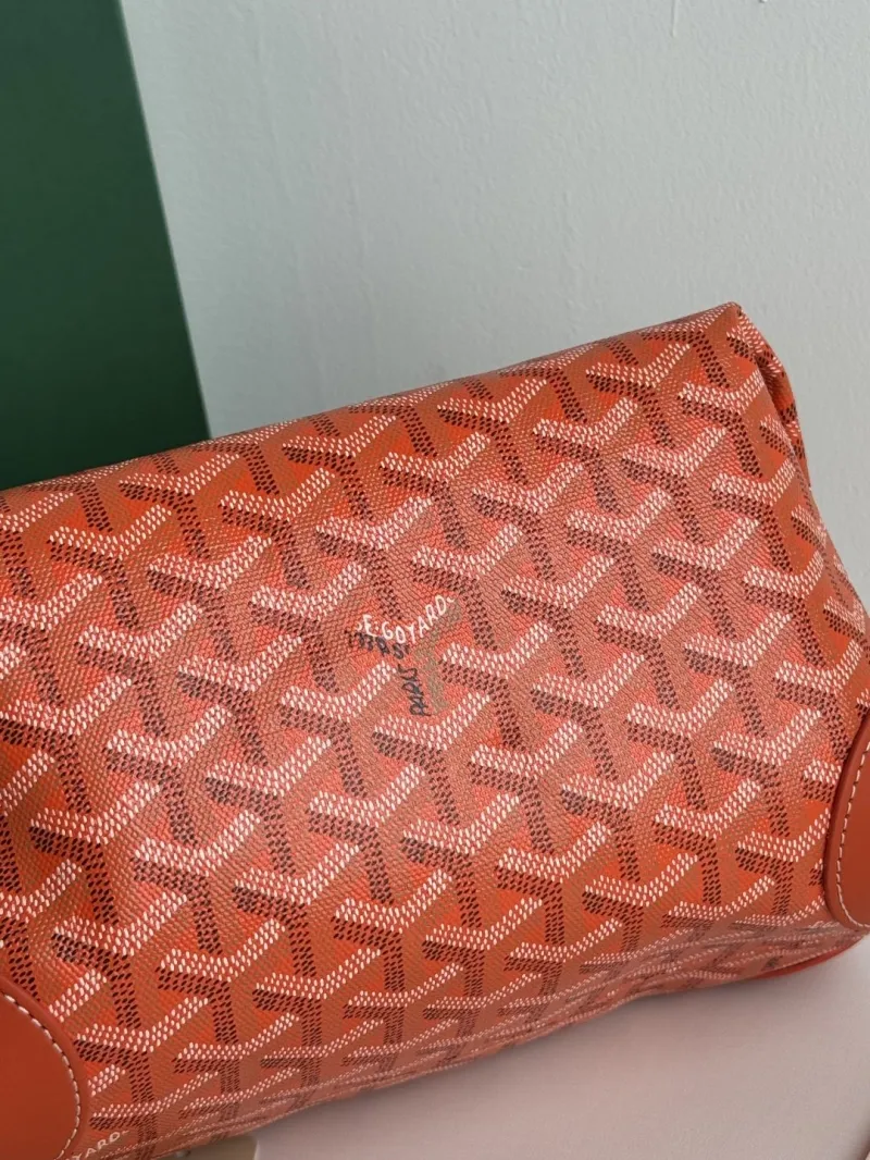 Luxury Goyard Orange Cosmetic Bag - Image 6