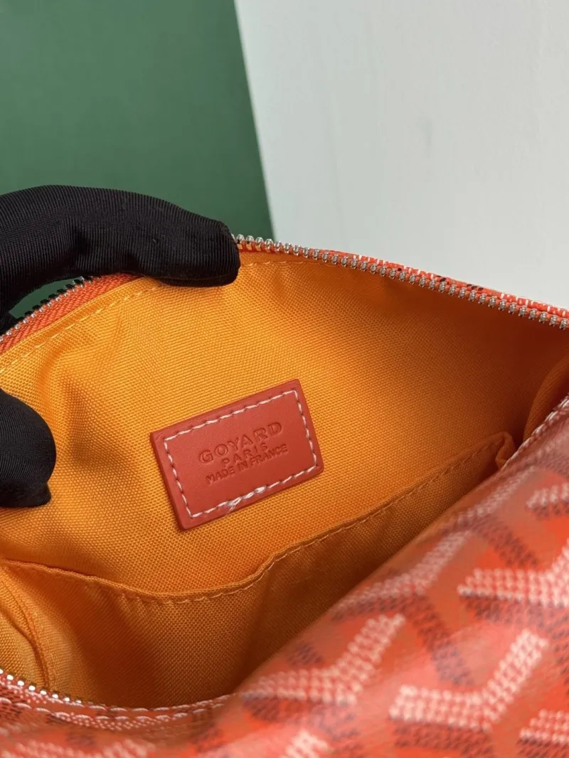 Luxury Goyard Orange Cosmetic Bag - Image 9