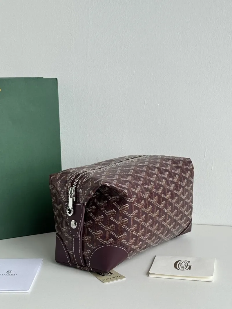 Authentic Goyard Brown Cosmetic Bag - Image 3