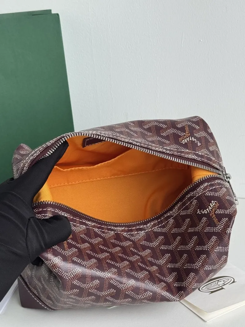 Authentic Goyard Brown Cosmetic Bag - Image 8