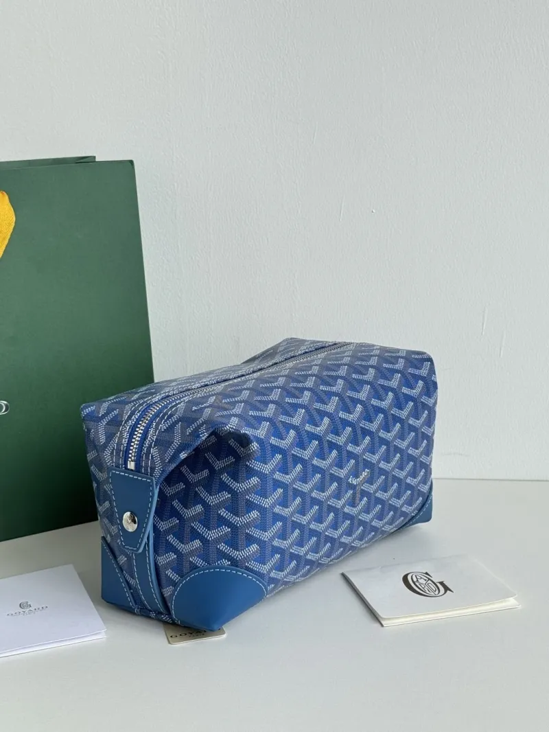 Goyard Blue Luxury Cosmetic Bag - Image 3