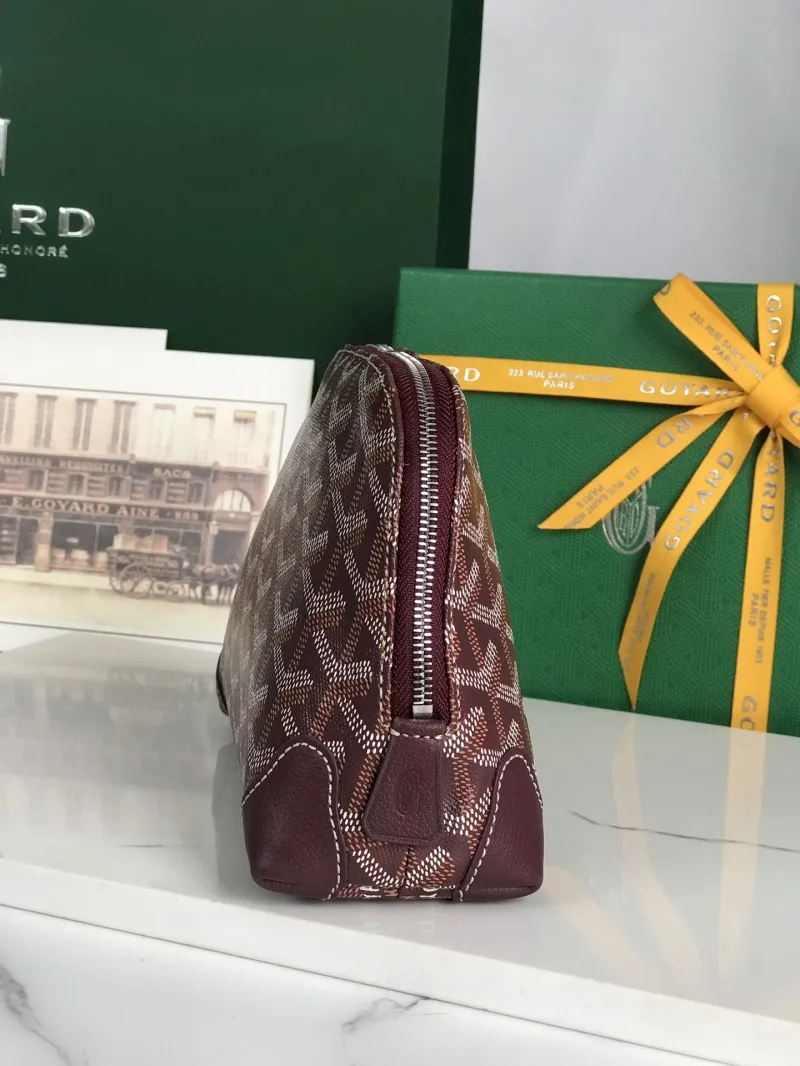 Goyard Burgundy Monogram Cosmetic Pouch - Image 3