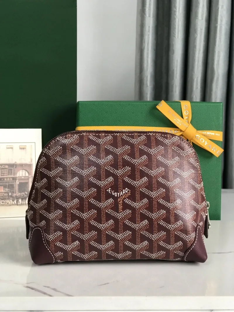 Goyard Burgundy Monogram Cosmetic Pouch - Image 4