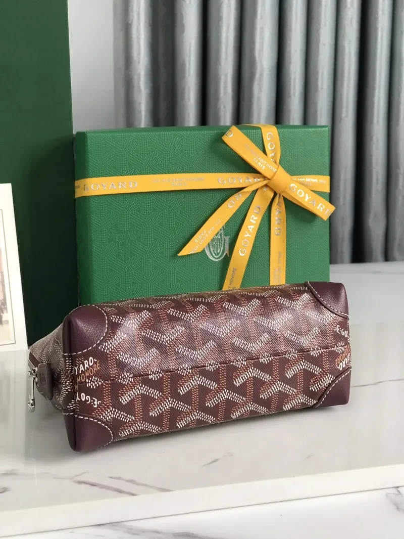 Goyard Burgundy Monogram Cosmetic Pouch - Image 5