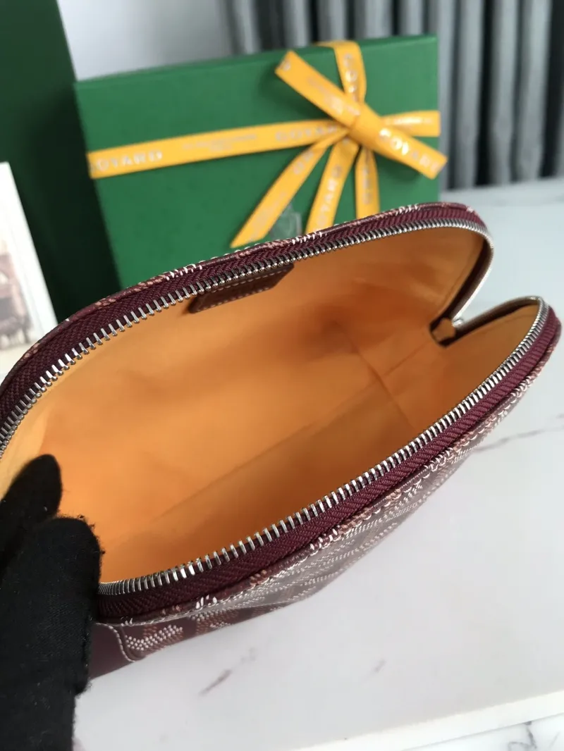 Goyard Burgundy Monogram Cosmetic Pouch - Image 8