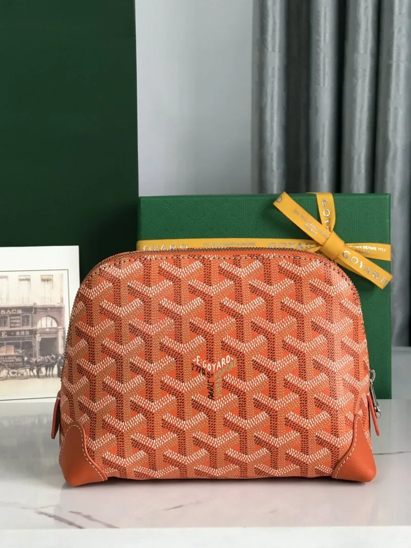 Goyard Orange Cosmetic Travel Bag - Image 4
