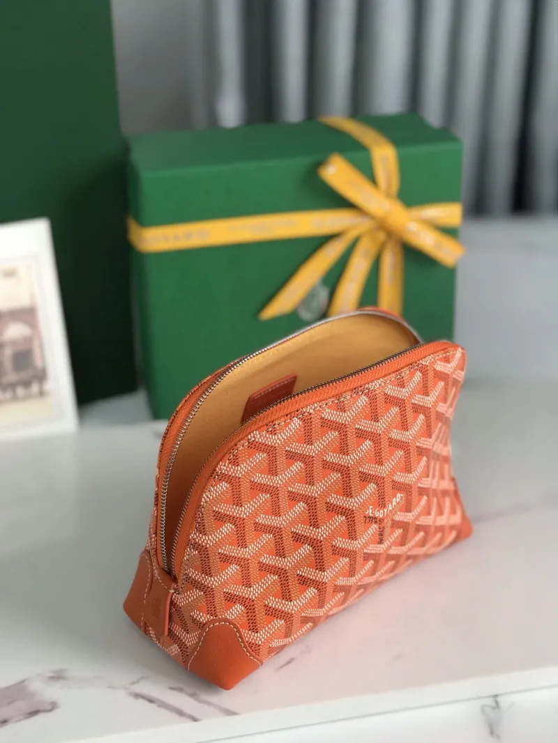 Goyard Orange Cosmetic Travel Bag - Image 7