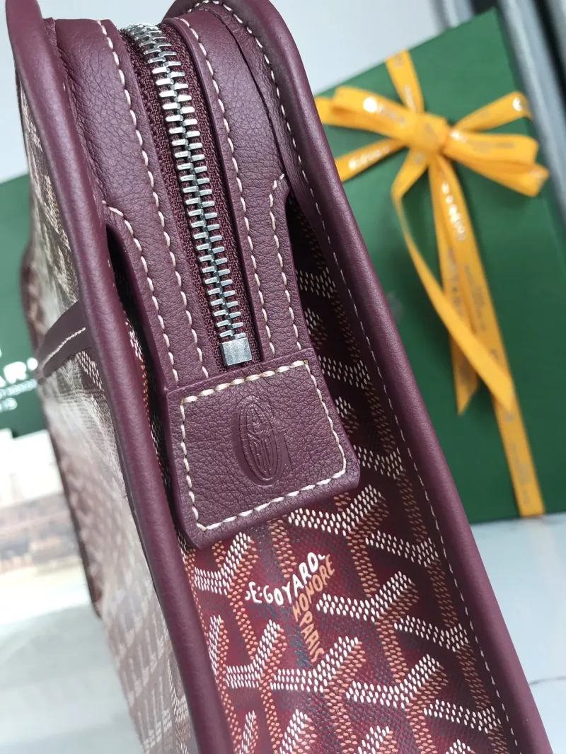Goyard Burgundy Cosmetic Pouch - Image 7