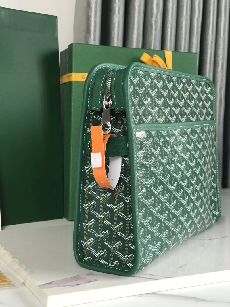 Goyard Green Cosmetic Pouch Bag - Image 4