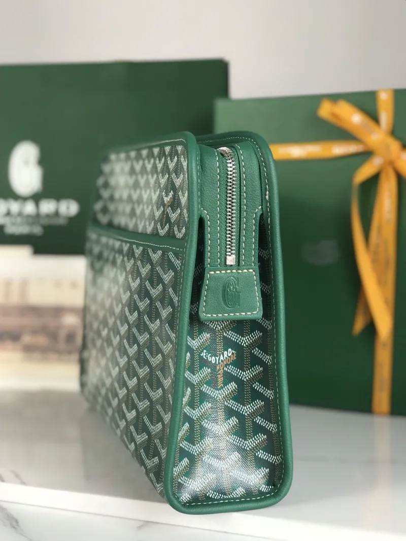 Goyard Green Cosmetic Pouch Bag - Image 5