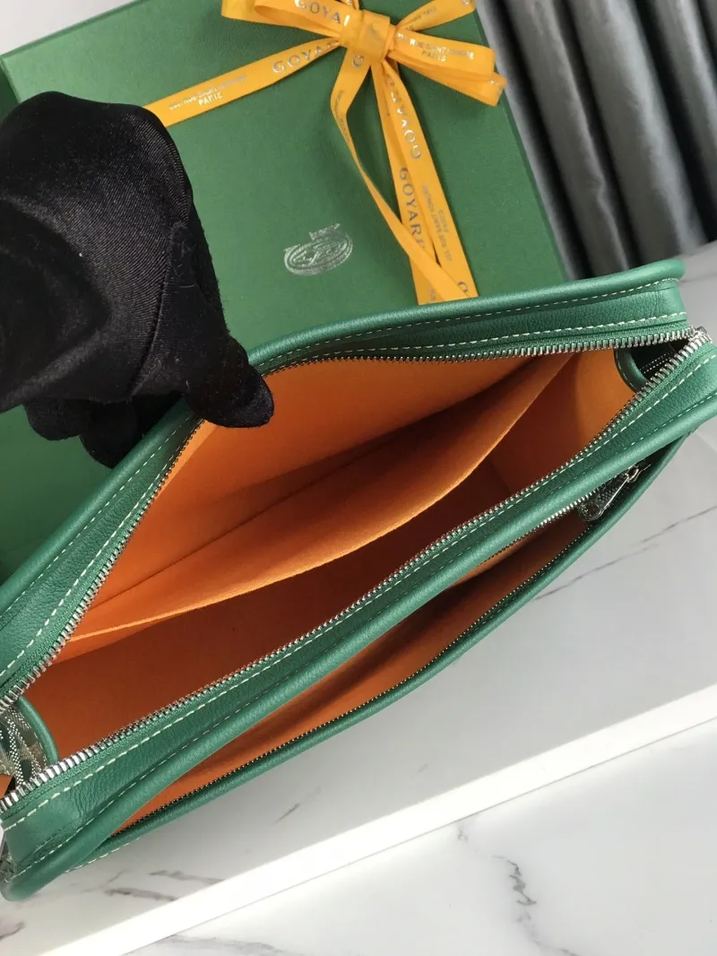 Goyard Green Cosmetic Pouch Bag - Image 8