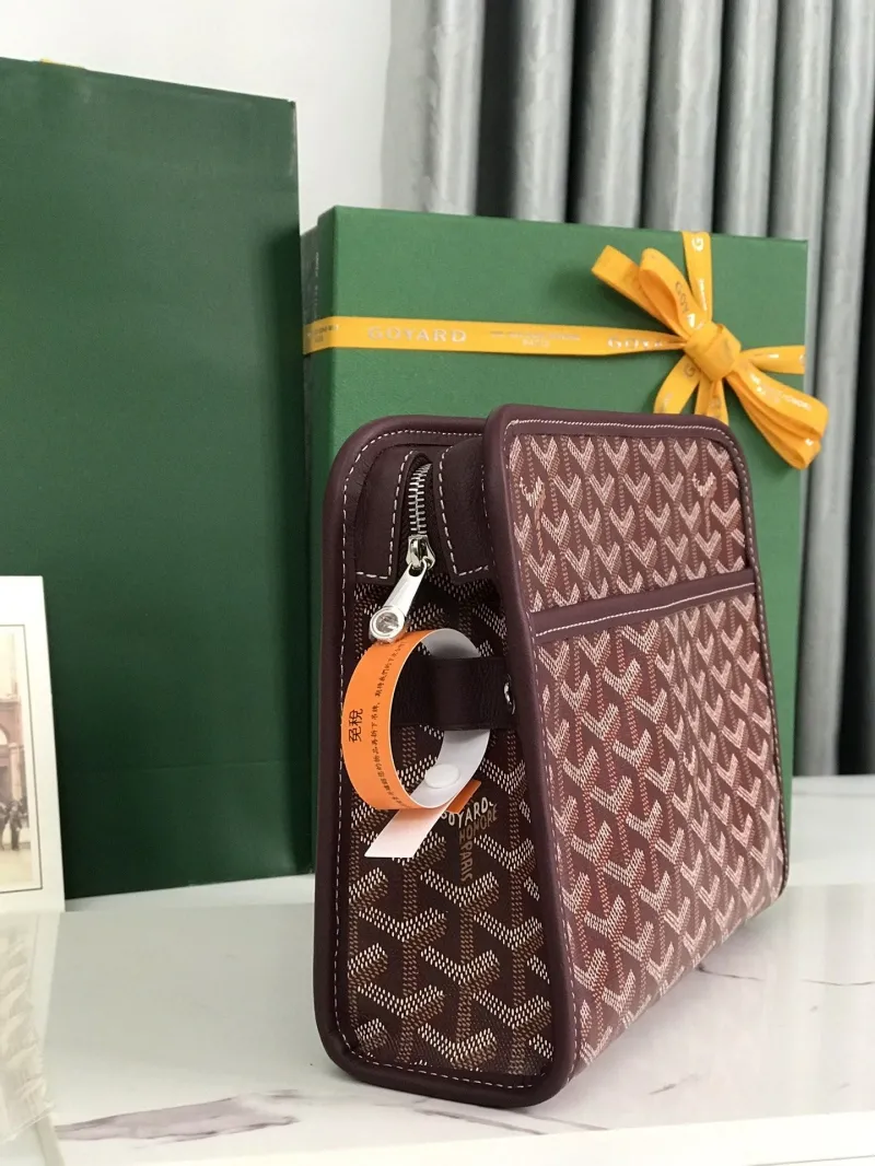 Goyard Burgundy Cosmetic Travel Pouch - Image 4