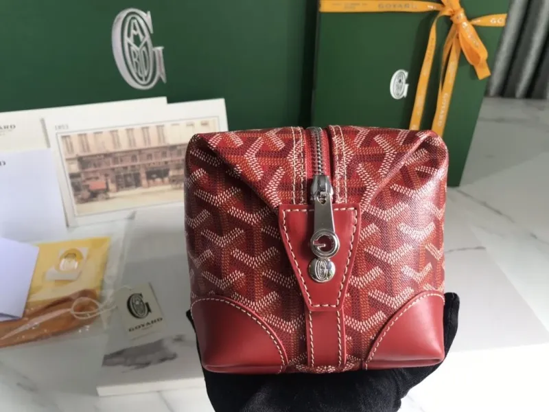 Goyard Red Cosmetic Travel Bag - Image 4