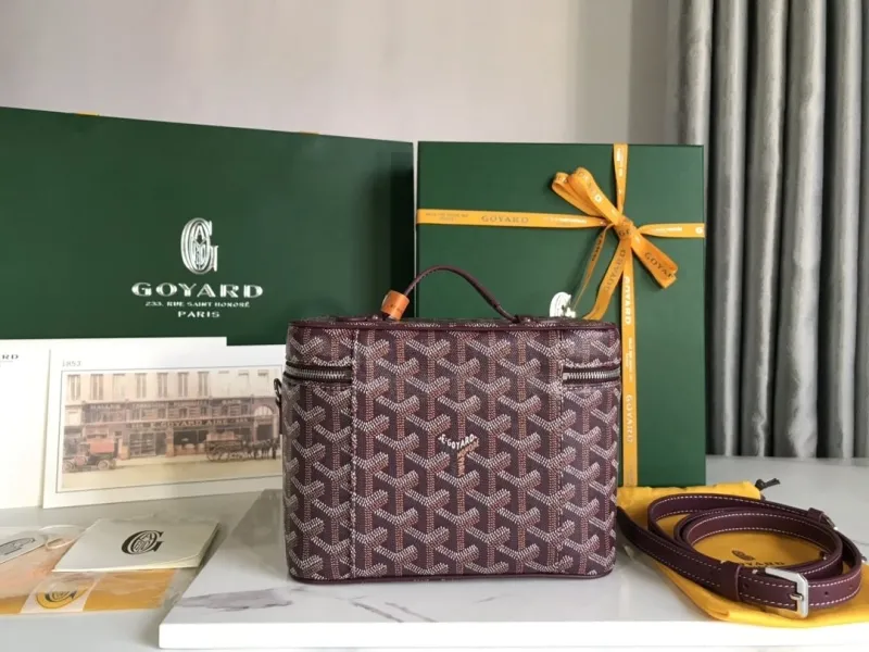 Goyard Burgundy Cosmetic Bag 72 - Image 3