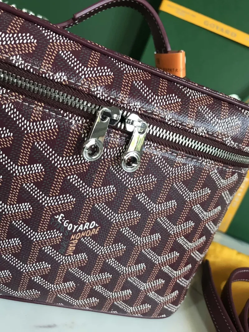Goyard Burgundy Cosmetic Bag 72 - Image 5