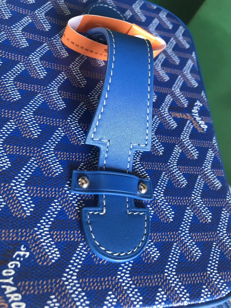 Goyard Blue Cosmetic Bag with Strap - Image 6