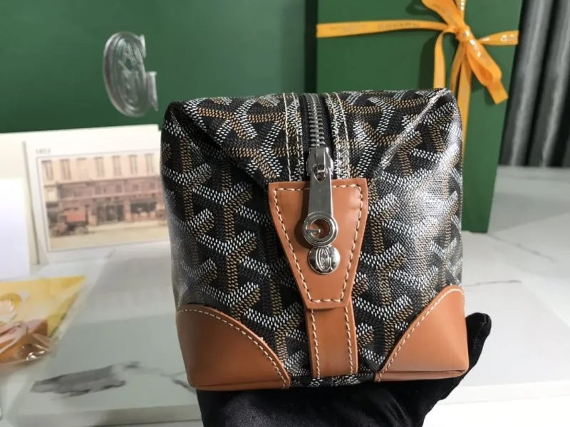 Goyard Black Tan Cosmetic Bag 91 - Image 3