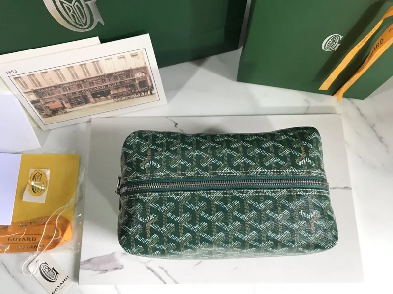 Goyard Green Cosmetic Bag 96 - Image 4