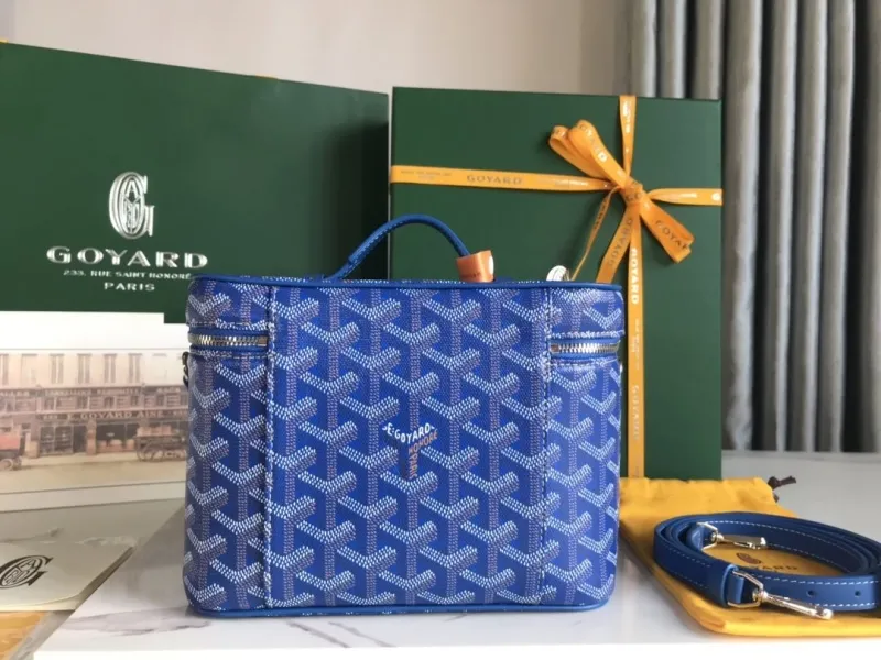 Goyard Blue Cosmetic Bag with Strap 105 - Image 3