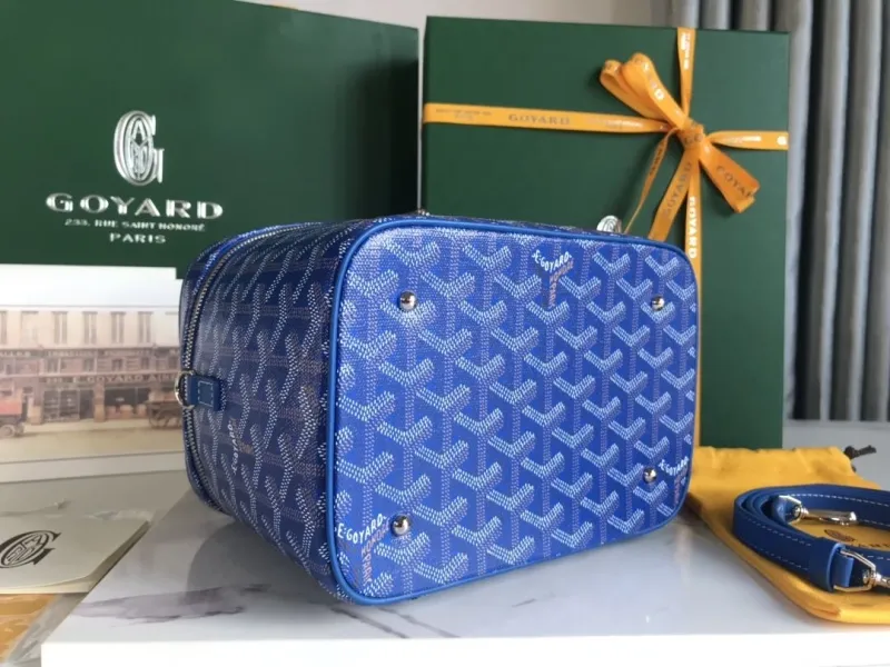 Goyard Blue Cosmetic Bag with Strap 105 - Image 4