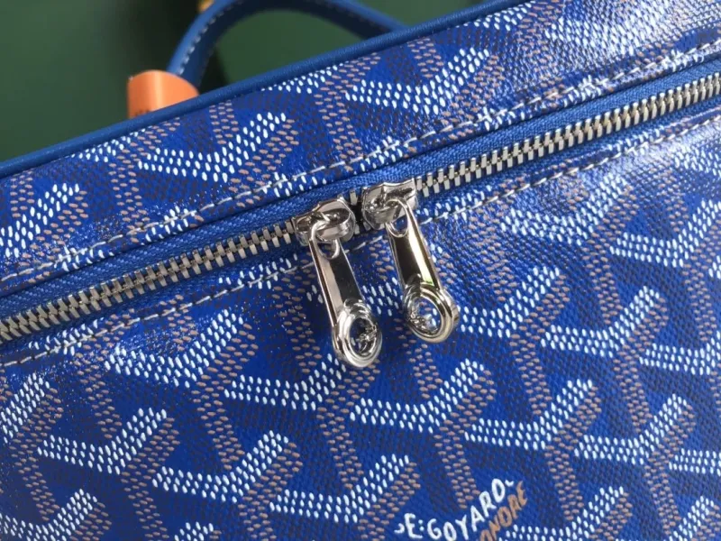 Goyard Blue Cosmetic Bag with Strap 105 - Image 5
