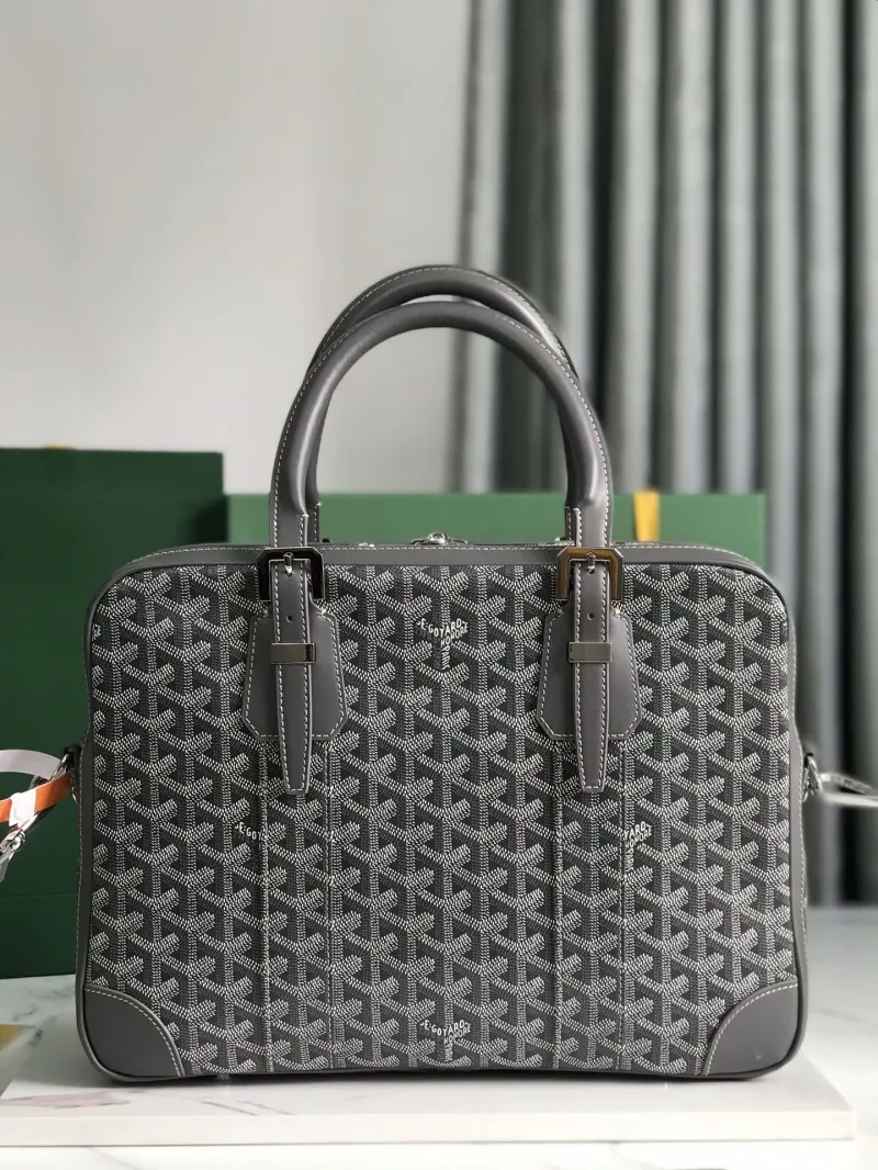 Goyard Gray Men's Leather Briefcase - Image 3