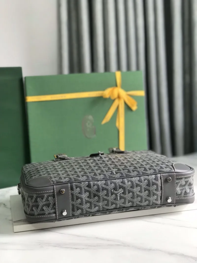 Goyard Gray Men's Leather Briefcase - Image 7