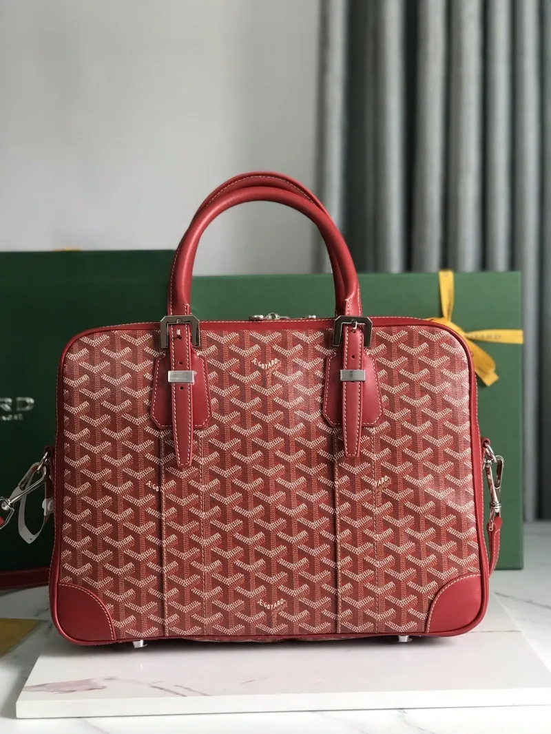 Goyard Red Leather Mens Briefcase - Image 3