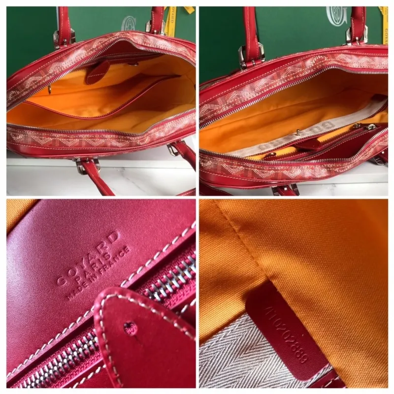 Goyard Red Leather Mens Briefcase - Image 4