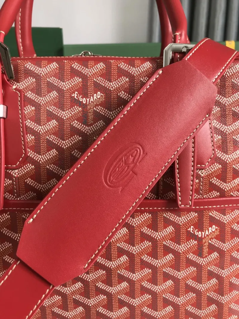 Goyard Red Leather Mens Briefcase - Image 5