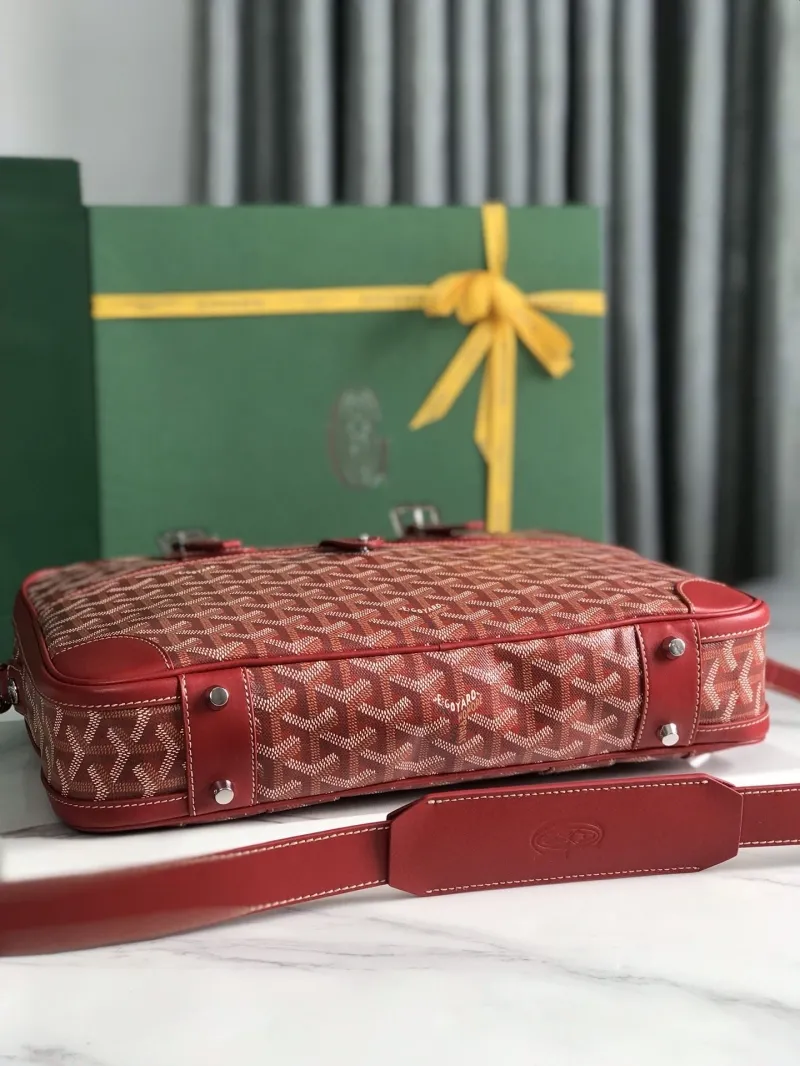 Goyard Red Leather Mens Briefcase - Image 6