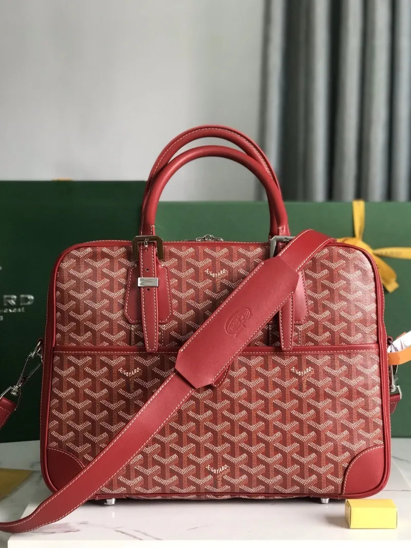 Goyard Red Leather Mens Briefcase - Image 9