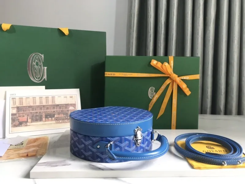 Goyard Blue Round Top Handle Bag - Image 3